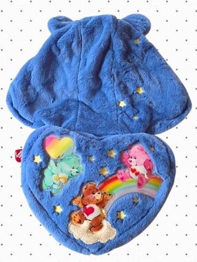 Dollskill x Carebears Lotsa heart hoodie backpack in blue